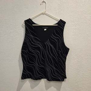 Scott McClintock Black with Gray & Glittery Swirls Tank Top